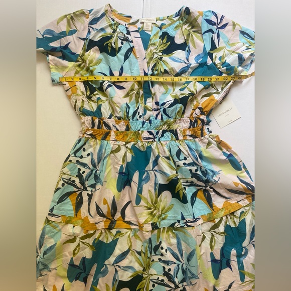 CYNTHIA ROWLEY 100% Cotton Popover V-Neck Tiered Floral Maxi Dress Size 1X NWT💫 - Picture 14 of 15